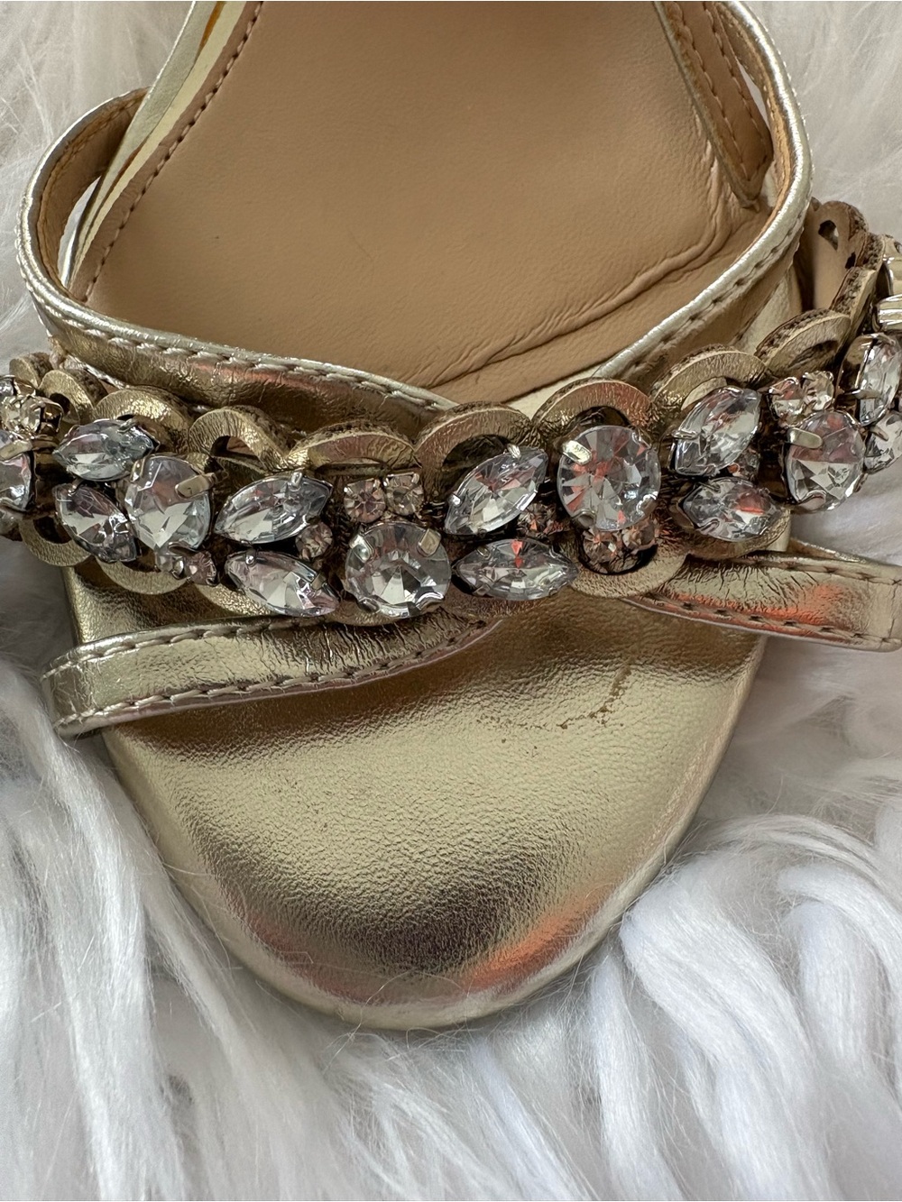 Gold Jeweled Women's Dress Sandal — Elegant Slip-On